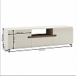 TV komoda, bílá extra vysoký lesk HG/dub sonoma tmavý truflový, LYNATET TYP 50