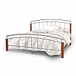 Manželská postel, dřevo olše/stříbrný kov, 160x200, MIRELA