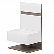 Noční stolek, bílá extra vysoký lesk HG / dub sonoma tmavý truflový, LYNATET TYP 95