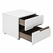 Noční stolek, bílá extra vysoký lesk HG / dub sonoma tmavý truflový, LYNATET TYP 96