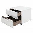 Noční stolek, bílá extra vysoký lesk HG / dub sonoma tmavý truflový, LYNATET TYP 96
