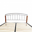 Manželská postel, dřevo olše / stříbrný kov, 180x200, MIRELA
