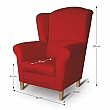 Křeslo ušák, látka červená, Charlot