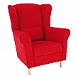Křeslo ušák, látka červená, Charlot