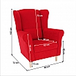 Křeslo ušák, látka červená, Charlot