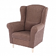 Křeslo ušák Charlot, látka hnědá, 