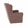 Křeslo ušák Charlot, látka hnědá, 