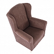 Křeslo ušák Charlot, látka hnědá, 