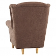 Křeslo ušák Charlot, látka hnědá, 