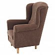 Křeslo ušák Charlot, látka hnědá, 