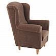 Křeslo ušák Charlot, látka hnědá, 