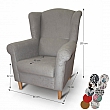 Křeslo ušák, látka šedá, Charlot