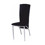 Židle, černá ekokůže / chrom, FINA