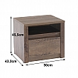 Noční stolek, dub lefkas tmavý, MONTANA SN