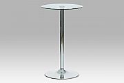 Barový stůl AUB-6070 CLR, pr.60, čiré sklo/chrom