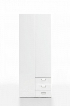 Skříň Sid 2d3s bílá/bílá