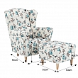 Křeslo ušák s taburetem, látka rose 14, ASTRID