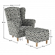 Křeslo ušák s taburetem, látka patchwork N1, ASTRID