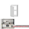 Skříňka horní jednodveřová, bílý vysoký lesk HG, LINE WHITE