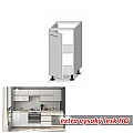 Skříňka dolní jednodveřová, bílý vysoký lesk HG, pravá, LINE WHITE