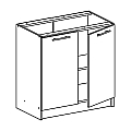 Spodní dvoudveřová skříňka, bílá, FABIANA S80