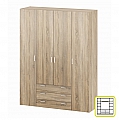 Skříň, 4 - dveřová, dub sonoma, GWEN 70429