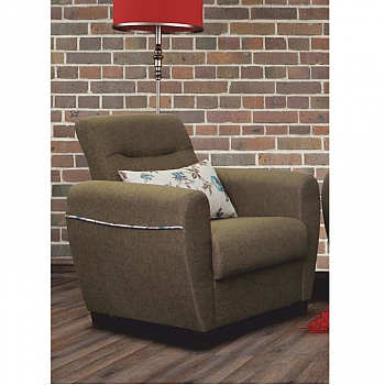 Křeslo, tmavě béžová, MILO