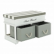 Lavice s polštářem, bílá / šedá, SEAT BENCH 2 NEW HX12-284