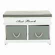 Lavice s polštářem, bílá / šedá, SEAT BENCH 2 NEW HX12-284
