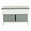 Lavice s polštářem, bílá / šedá, SEAT BENCH 2 NEW HX12-284