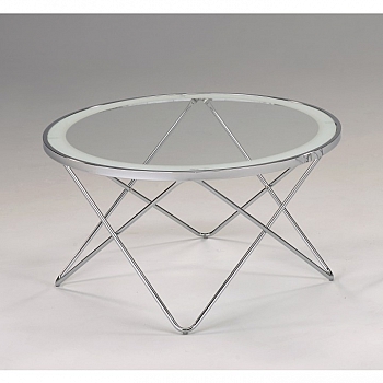 Konferenční stolek, chrom / čiré sklo, LEONEL