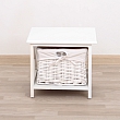 Noční stolek, 1 košík, bílá, RAFAELLO
