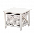 Noční stolek, 1 košík, bílá, RAFAELLO