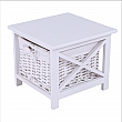 Noční stolek, 1 košík, bílá, RAFAELLO