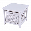 Noční stolek, 1 košík, bílá, RAFAELLO