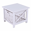 Noční stolek, 1 košík, bílá, RAFAELLO