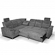 Rozkládací sedací souprava, šedá látka, ľavá, SANTIAGO