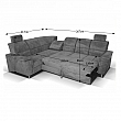 Rozkládací sedací souprava, šedá látka, ľavá, SANTIAGO