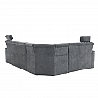 Rozkládací sedací souprava, šedá látka, ľavá, SANTIAGO