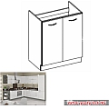 Skříňka dolní dřezová, bílá vysoký lesk, PRADO 80 ZL 2F BB