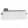 Roh malý, ekokůže bílá / látka šedá, levá, SANTIAGO