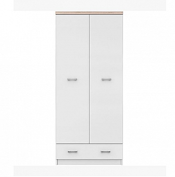 Dvoudveřová skříň 2D1S, bílá / dub sonoma, TOPTY