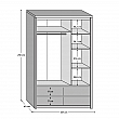 Skříň se zrcadlem 3D4S, Dub sonoma, NORTY TYP 1