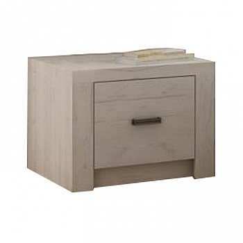 Noční stolek, DTD laminovaná, jasan bílý, INFINITY