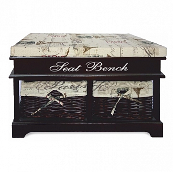 Lavice s polštářem, tmavě hnědá, SEAT BENCH 3