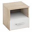 Noční stolek, 2 ks, dub sonoma / bílá, GABRIELA
