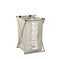 Látkový koš na prádlo, šedobéžová, LAUNDRY TYP 1