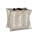 Látkový koš na prádlo, šedobéžová, LAUNDRY TYP 3