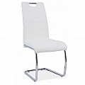 Jídelní židle, bílá ekokůže, světlé šití / chrom, ABIRA NEW