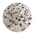 Luxusní kulatý koberec, pravá kůže, 200x200, KŮŽE TYP 10